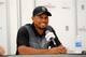 Tiger Woods addresses the media at Congressional.