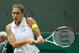 Andrea Petkovic hits a backhand during her third-round match at Wimbledon.