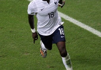 Moussa Sissoko celebrates his World Cup goal against Switzerland
