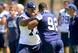 Jeremy Mincey (No. 92) is in the early competition to replace DeMarcus Ware in the starting lineup.