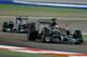 Lewis Hamilton and Nico Rosberg at the Bahrain Grand Prix.