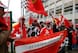 Fans show their support for Schumacher outside the hospital where he was being treated.