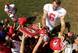 Cairo Santos (left) and Ryan Succop sign autographs.