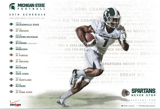Msu Home Football Schedule 2022 Ranking The Top 50 College Football Team Schedule Posters Of 2014 |  Bleacher Report | Latest News, Videos And Highlights