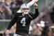 Oakland Raiders rookie quarterback Derek Carr raises the correct finger when it comes to saying "No. 1."