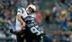 O'Brien Schofield hits San Diego Chargers quarterback Kellen Clemens during Week 2 of preseason.