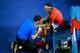 Rafael Nadal receives treatment during the 2014 Australian Open.