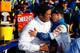 Brad Daugherty (left) congratulates driver AJ Allmendinger on his victory at Watkins Glen.