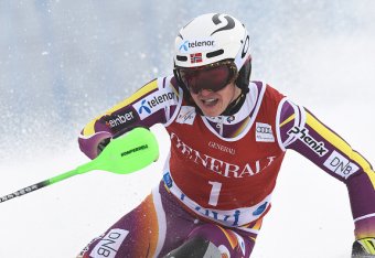 Kristoffersen looking fully focused on the way to winning the Levi slalom.