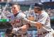 James McCann celebrates after hitting his first career home run