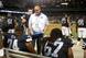 Offensive line coordinator Mike Tice coaching up his backup offensive linemen against the St. Louis Rams