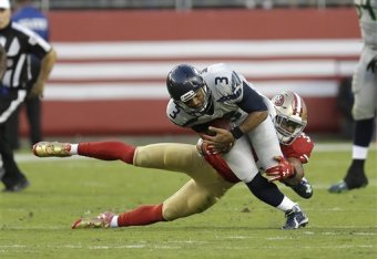 The 49ers defense was able to get to quarterback Russell Wilson five times Thursday.
