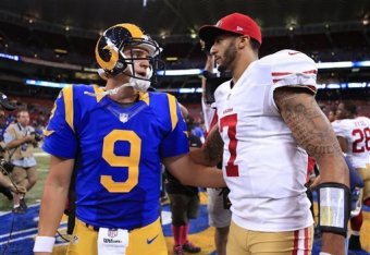 Quarterback Colin Kaepernick will be at the mercy of a dangerous Rams pass rush in Week 8.