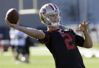 Quarterback Blaine Gabbert will get his first opportunity to start in a regular-season game for the 49ers.