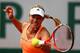 Angelique Kerber hits a forehand at the 2015 French Open.