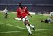 Andy Cole celebrates his Champions League semi-final goal against Juventus.