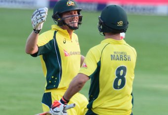 Australia reached a victory target of 205 against South Africa in Johannesburg.