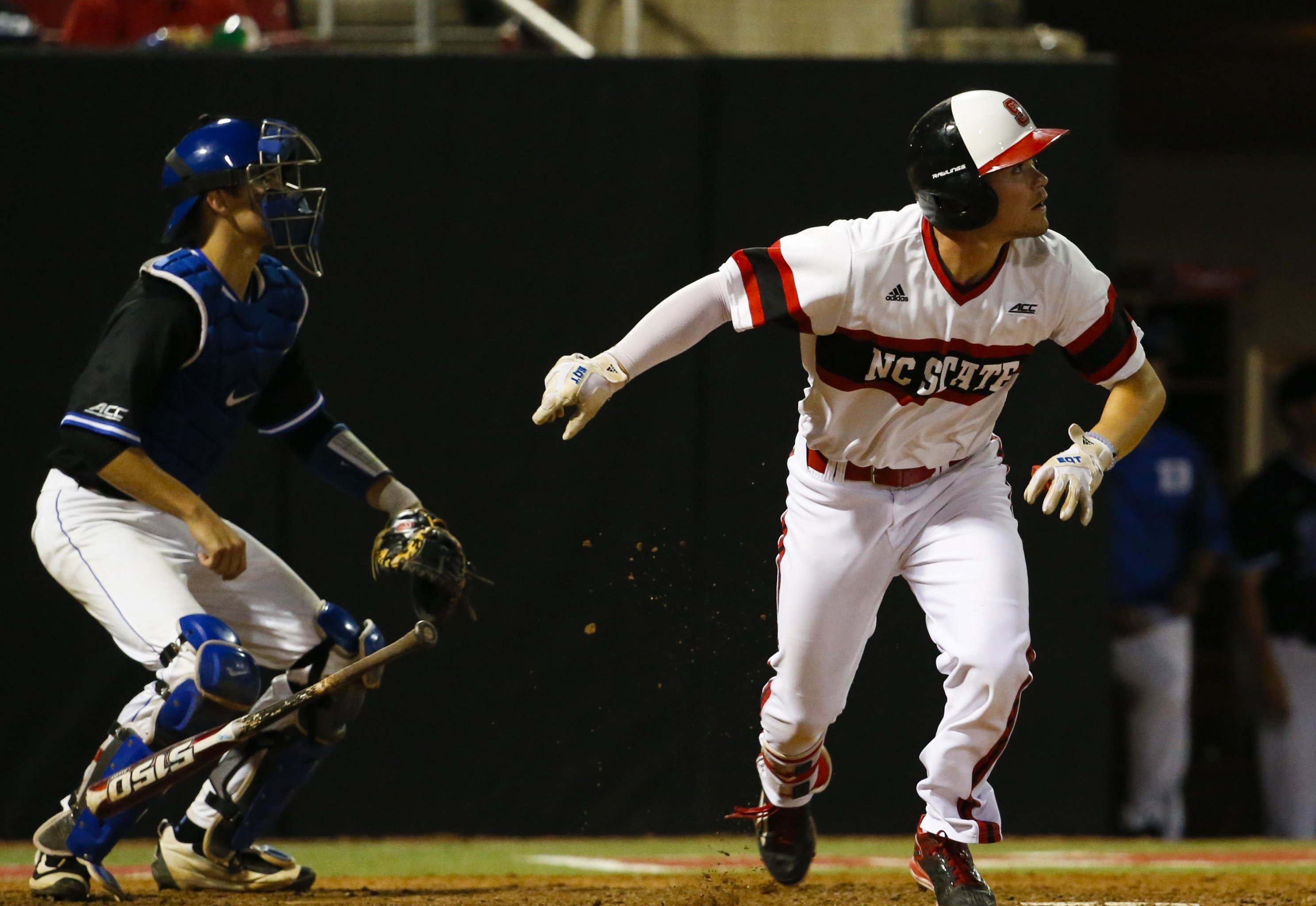 first baseman Preston Palmeiro (12) of the NC State Wolfpack