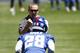 New York Giants defensive coordinator Steve Spagnuolo guides rookie cornerback Eli Apple.