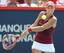 Angelique Kerber hits a backhand at the 2016 Rogers Cup in Montreal.