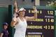 Anastasia Pavlyuchenkova celebrates a win over Coco Vandeweghe at 2016 Wimbledon.