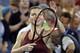 Simona Halep celebrates winning a match at the 2016 Western & Southern Open.