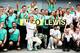 Nico Rosberg and Lewis Hamilton celebrate the fourth Mercedes one-two finish of the season with their team in Italy.