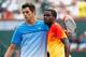 Taylor Fritz, left, and Frances Tiafoe after their match at the 2016 BNP Paribas Open at Indian Wells (CA).