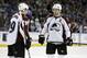 Whether Avs captain Gabe Landeskog, right, remains in Denver beyond March remains an open question.