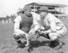 Jimmie Foxx, pictured with brother Sam, led the Philadelphia Athletics to a 18-17 victory with three homers.