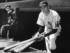 Joe DiMaggio hit safely in a record-setting 56 straight games.