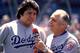 Fernando Valenzuela wound up playing first base in the final frames of a 22-inning game.