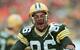 Green Bay Packers' Antonio Freeman reacts to a 4-yard touchdown catch by teammate Andre Rison in the first quarter of Green Bay's 35-14 win over the San Francisco 49ers on Saturday, Jan. 4, 1997, in Green Bay, Wis. (AP Photo/Morry Gash)