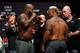 Derrick Lewis (left) and Mark Hunt.