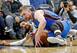 Oklahoma City's Domantas Sabonis battles Minnesota's Ricky Rubio for a loose ball.