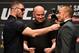 Michael Bisping (left) and Georges St-Pierre (right) mix it up at a recent face-off.