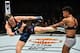 Nina Ansaroff (left) defeated Angela Hill (right) on the evening's undercard.
