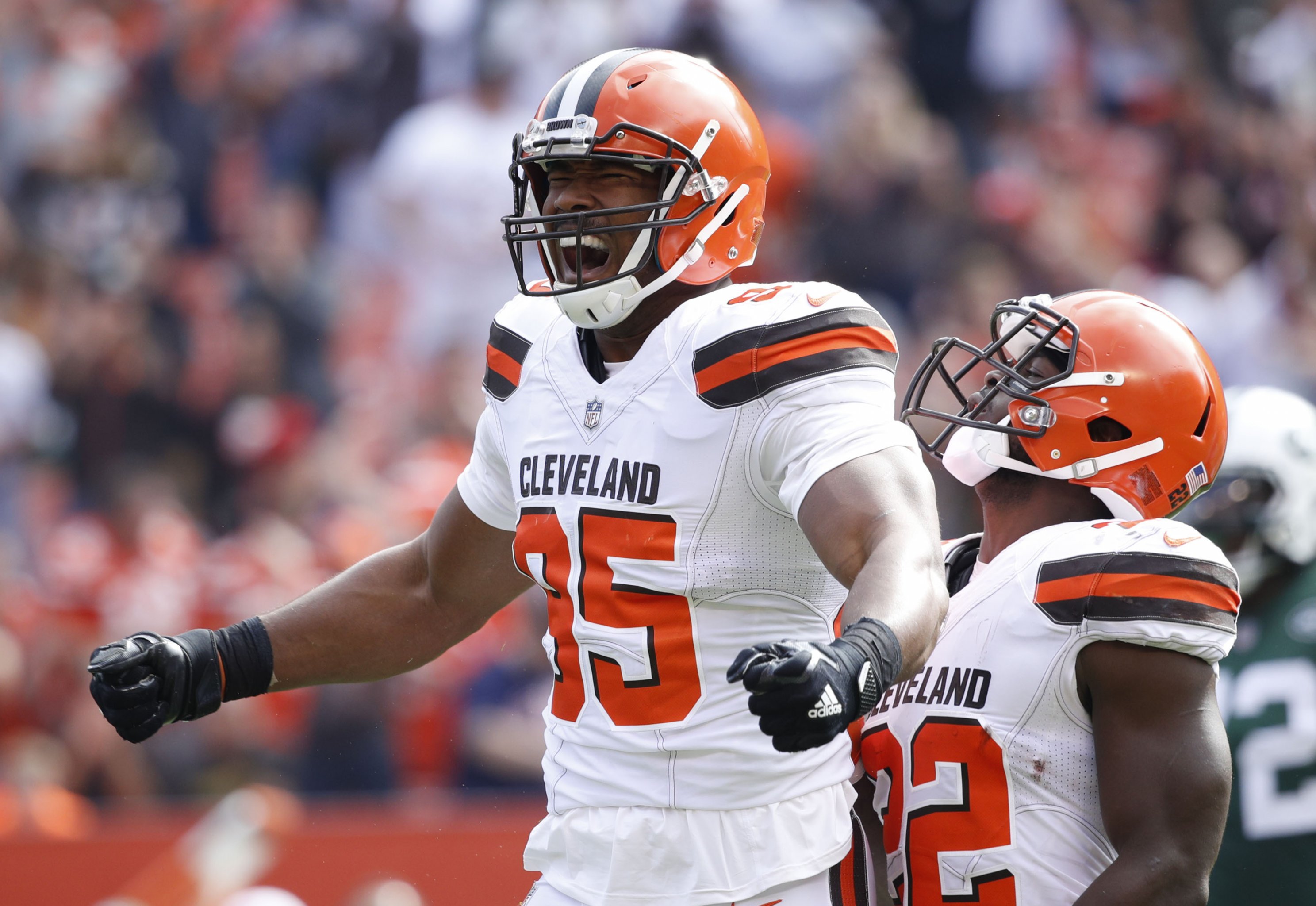 Watch: Myles Garrett brings the heat for his first pitch in Cleveland