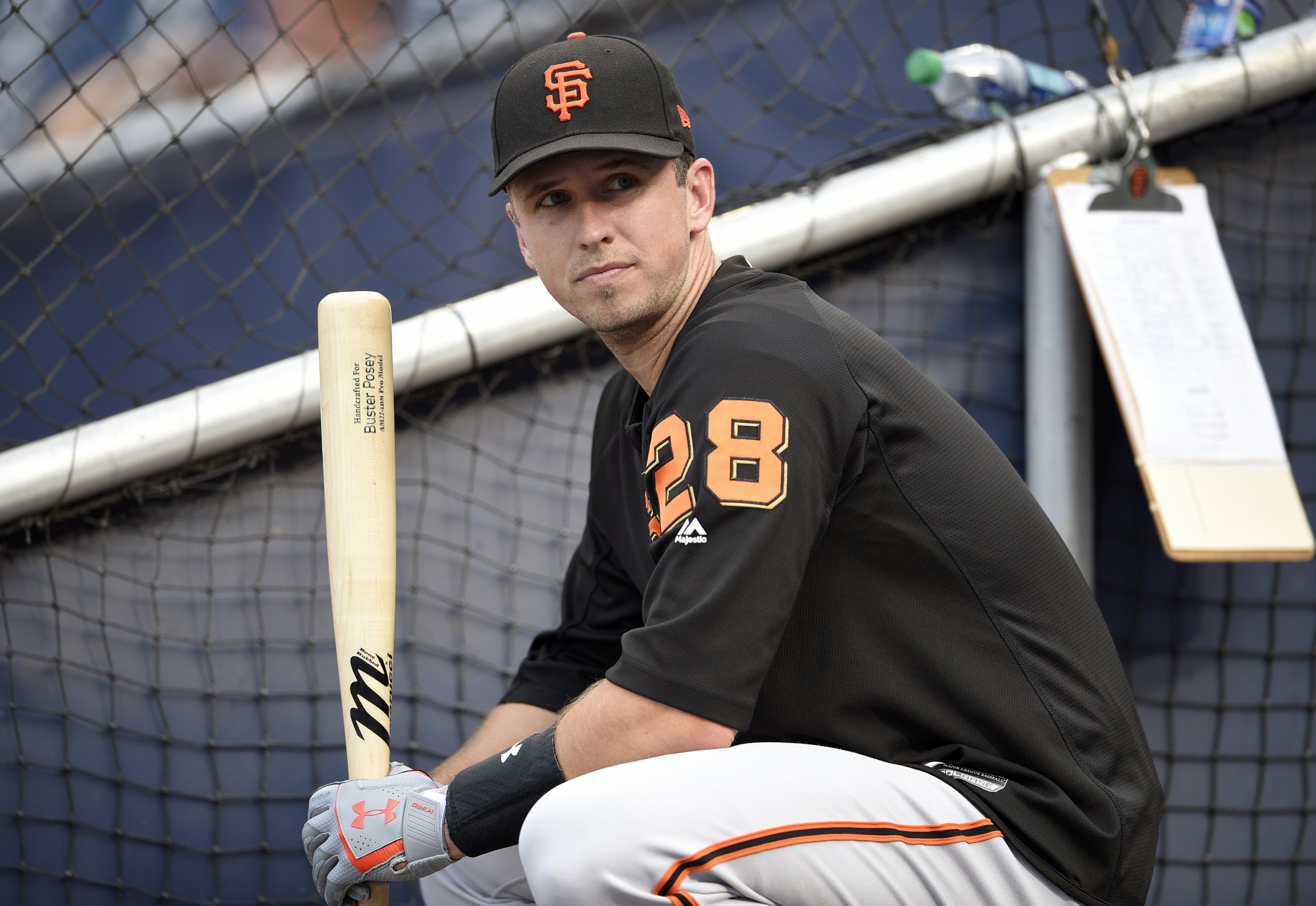 When did Buster Posey become the Giants' wise old veteran?