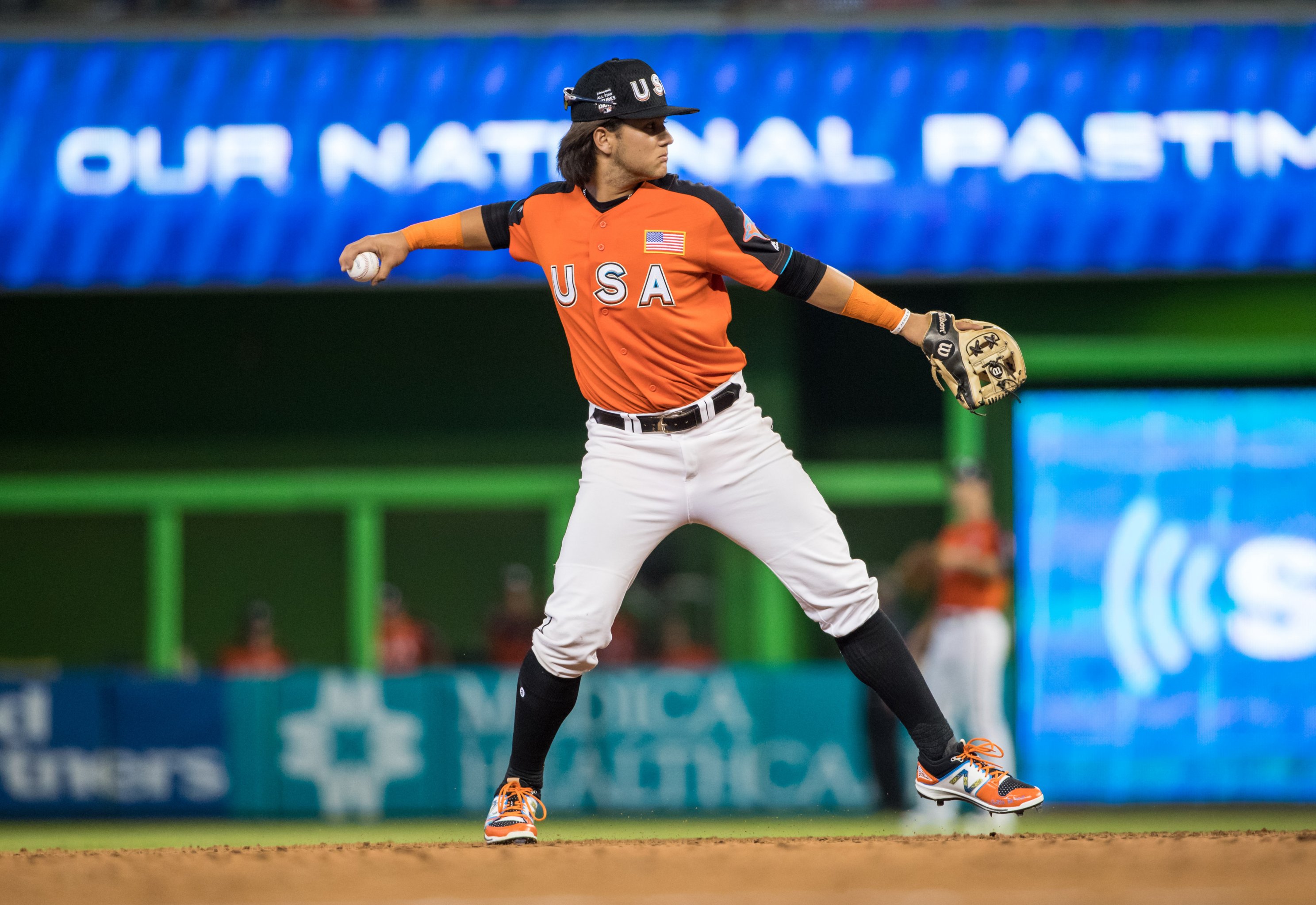 Washington Nationals second baseman Michael Chavis (6) reacts on first base  during a baseball game against the Detroit Tigers at Nationals Park,  Sunday, May 21, 2023, in Washington.(AP Photo/Alex Brandon Stock Photo 