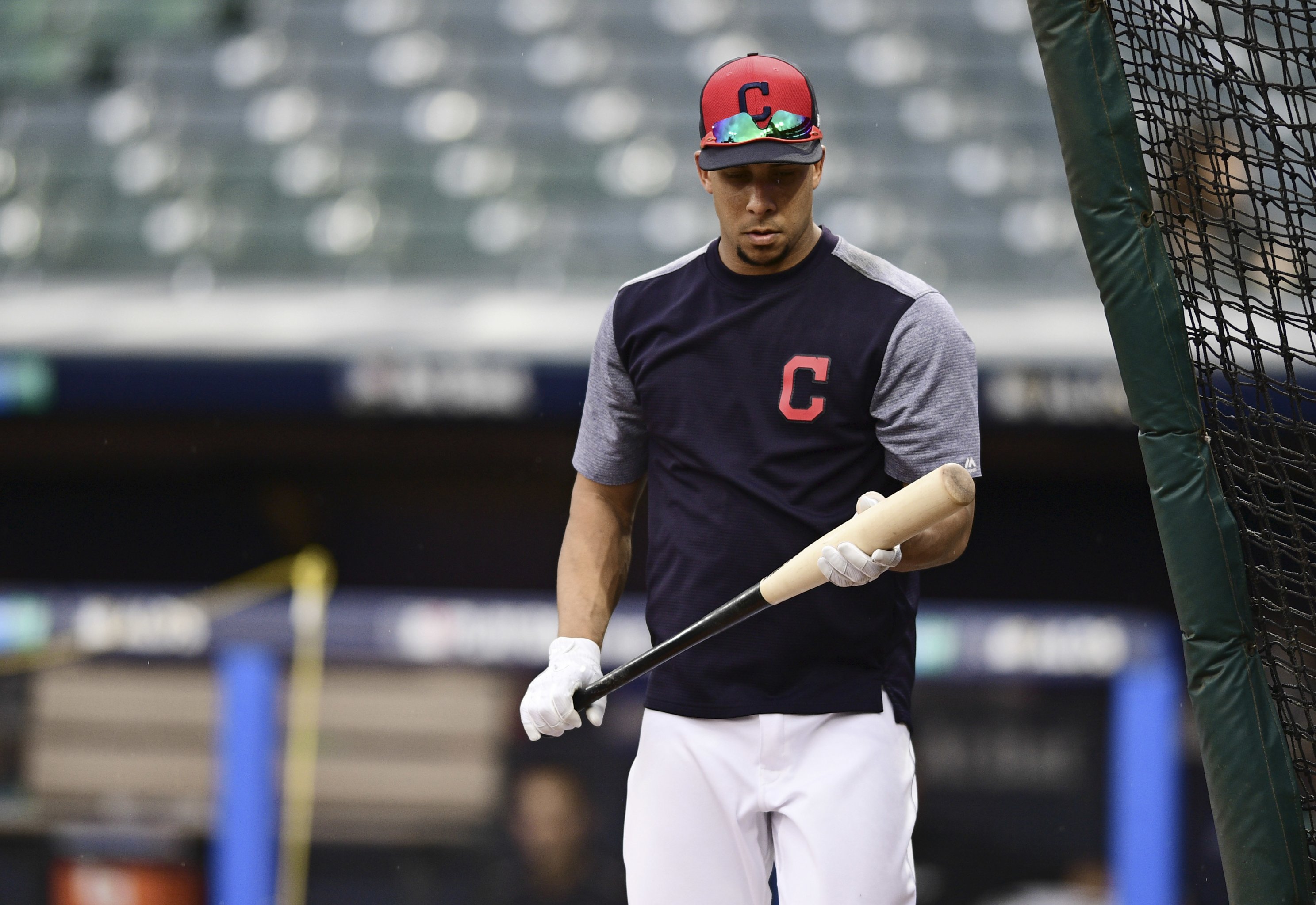 Cleveland Indians outfielder Tyler Naquin quickly shifts gears