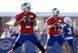 Buffalo Bills quarterbacks Nathan Peterman (left) and AJ McCarron (right)