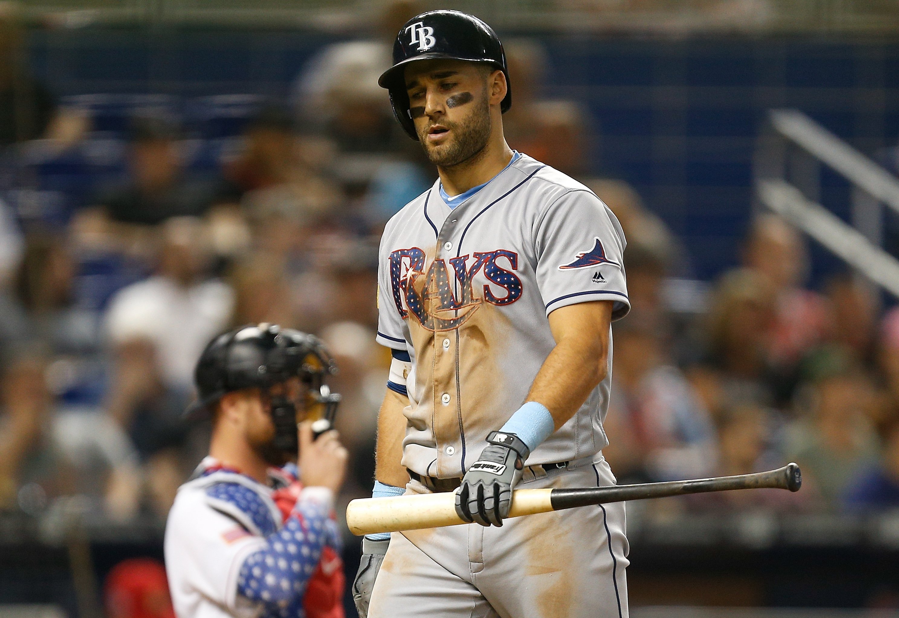 Yuli Gurriel got stuck in the netting and George Springer couldn't