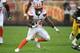 Carlos Hyde is well out in front of Nick Chubb.