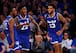 Seton Hall's Myles Cale (22) and Myles Powell (13)