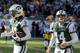 New York Jets wide receiver Robby Anderson (left) and quarterback Sam Darnold