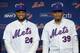 New York Mets second baseman Robinson Cano (left) and reliever Edwin Diaz