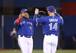 Vladimir Guerrero Jr. (L) and Justin Smoak (R)