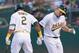 Khris Davis (L) and Matt Chapman (R)