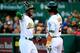 Jurickson Profar (L) and Khris Davis (R)
